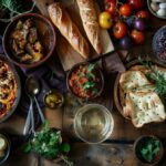 Tiflis yemekleri sunan restoranda lezzetli Gürcü yemekleri tabağı