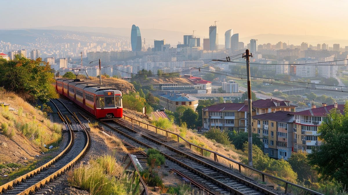 Tiflis Bakü tren güzergahı haritası ve önemli duraklarının gösterildiği detaylı görsel