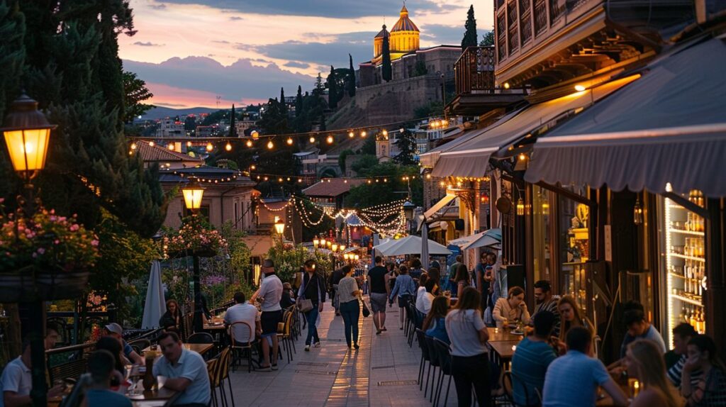 Tiflis restoranlarından birinde sunulan geleneksel Gürcü yemekleri