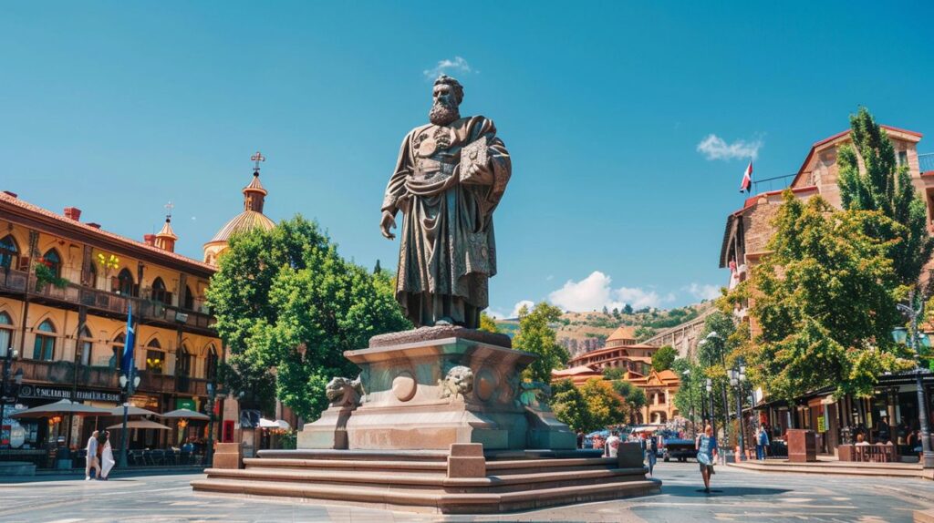 Tiflis heykel detaylı görünümü, sanatsal tasarım ve işçilik örneği