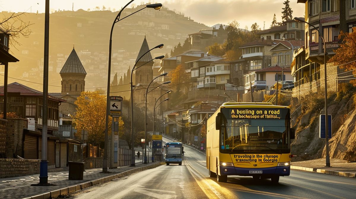 Kars Tiflis otobüs hattı haritasını gösteren detaylı çizim