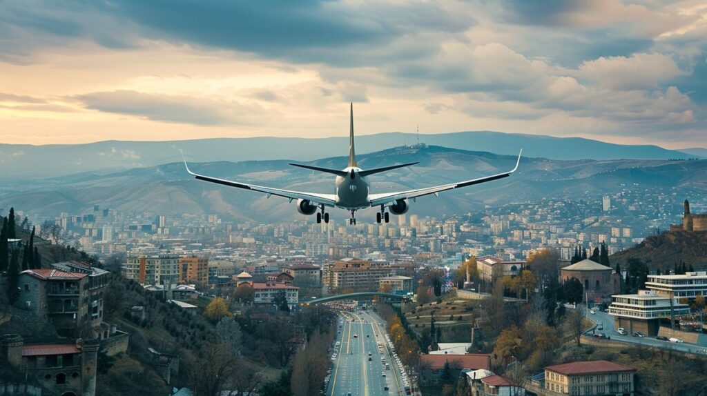 Tiflis uçak bileti arayan yolcuların havaalanında beklediği anın fotoğrafı