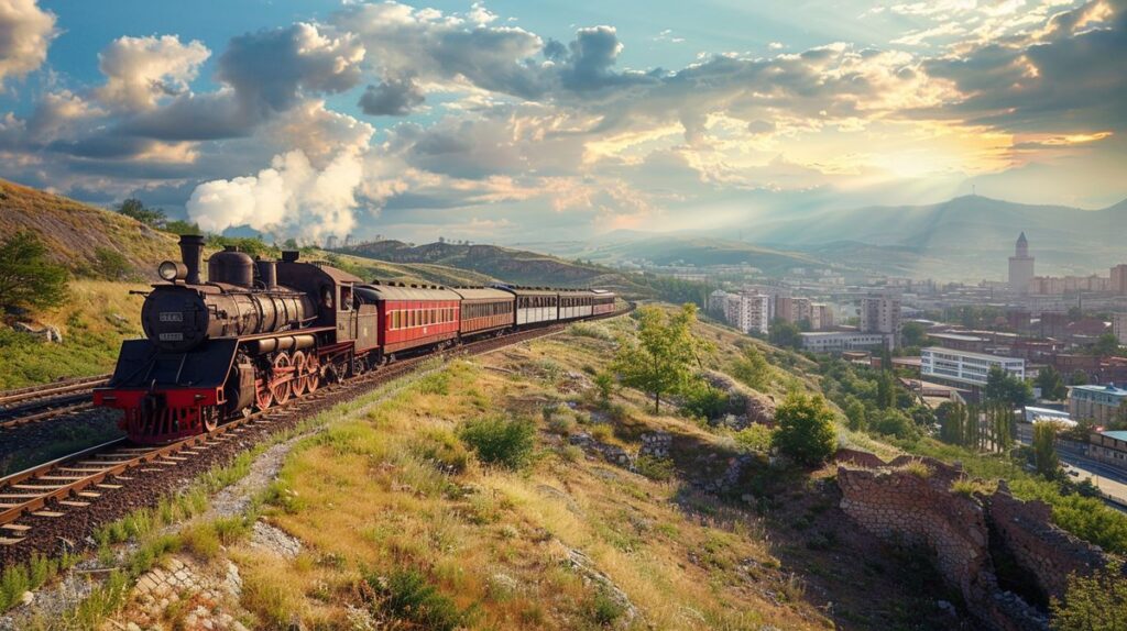 Batum Tiflis tren yolculuğu sırasında çekilen manzaralı fotoğraf