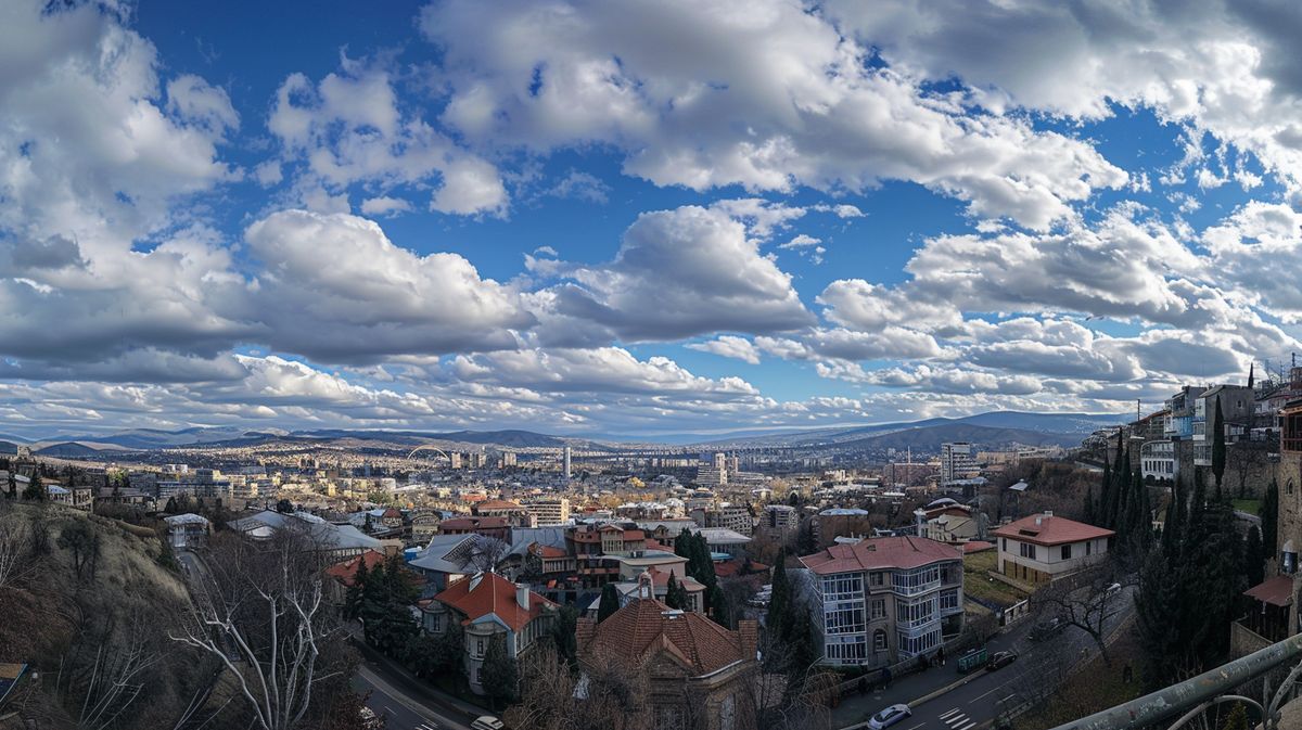 Tiflis hava durumu raporunu gösteren dijital ekran